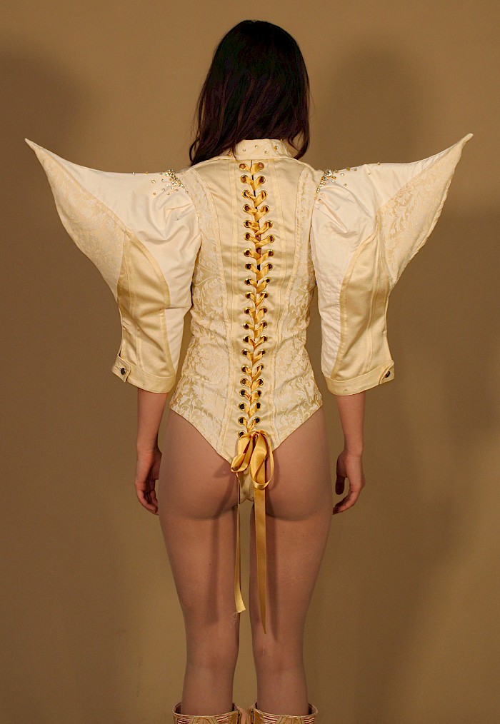 Back view of model wearing the Susannah Playsuit
